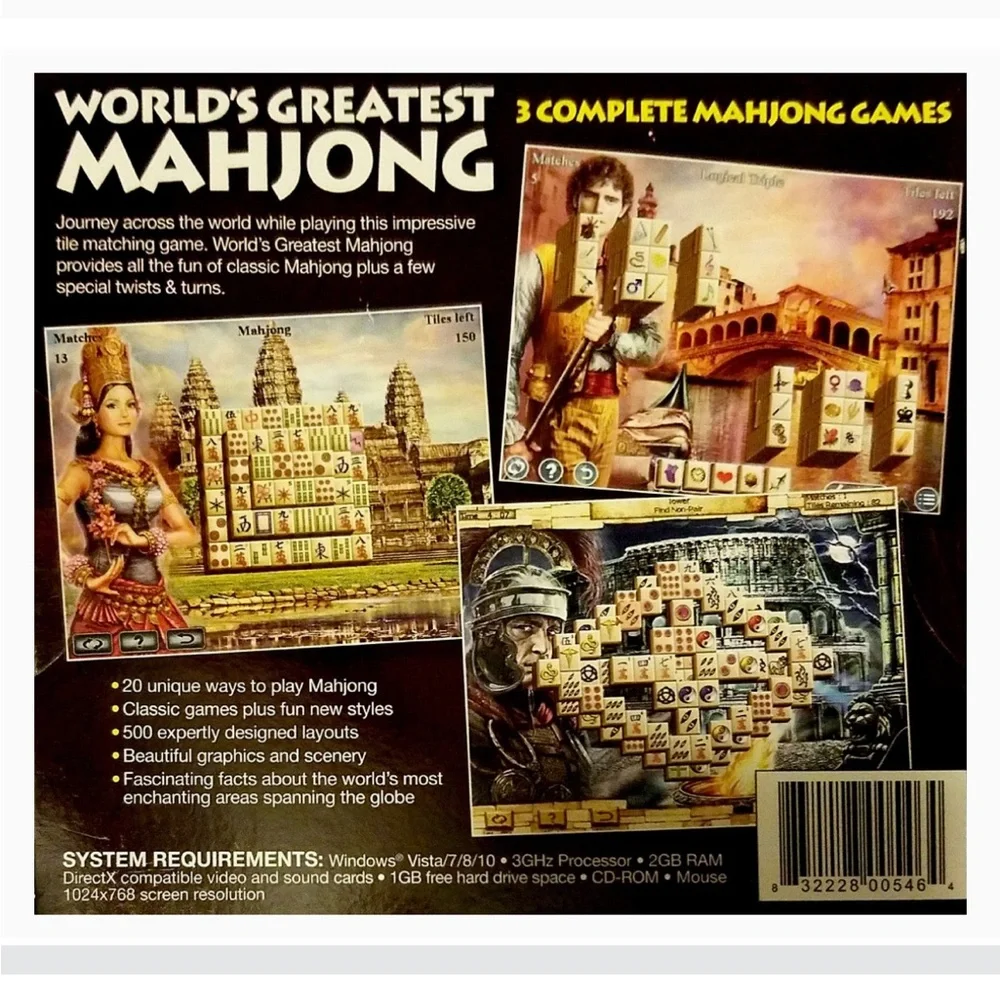 PC Game: World's Best Mahjong with 3 complete Mahjong games.